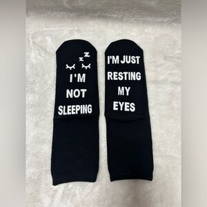 Black white Funny Nonslip Sole crew sock Unisex One Size